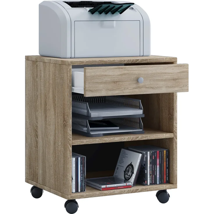 VCM Rollcontainer Salda 913907 Sonoma-Eiche (Sägerau) H. 54 x B. 45 x T. 38 cm