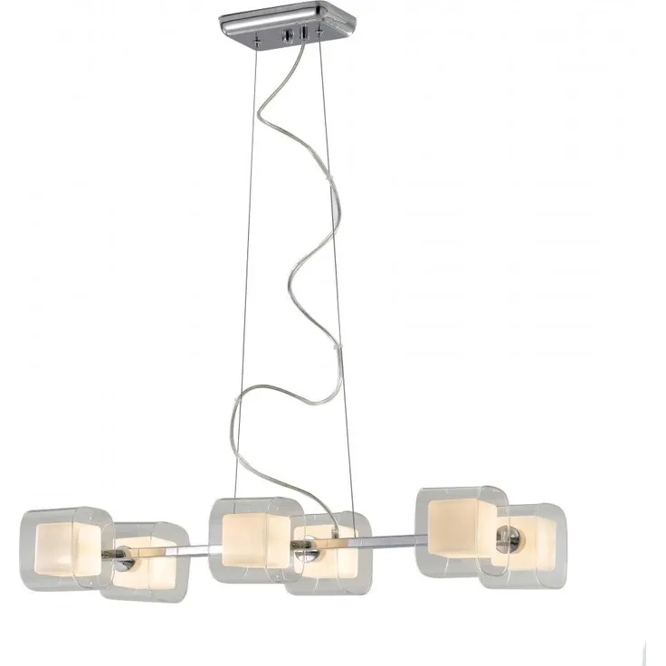 Pendelleuchte YOGA G9, 42W inkl. Leuchtmittel Metall/glas chrom/weiß