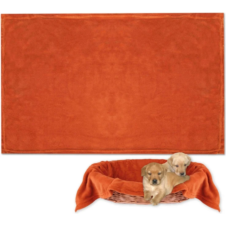 Haustierdecke - Kuscheldecke für Hunde terracotta - ochre 80x120 cm – Bild 4