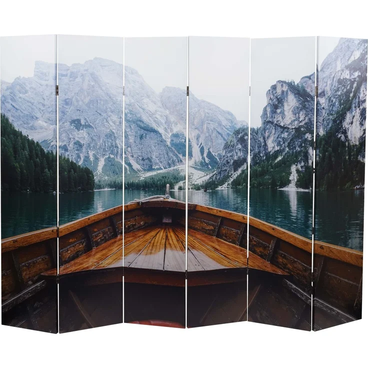 Foto-Paravent HWC-A83, Raumteiler Trennwand Sichtschutz, MVG-zertifiziert ~ 180x244cm Boot – Bild 1