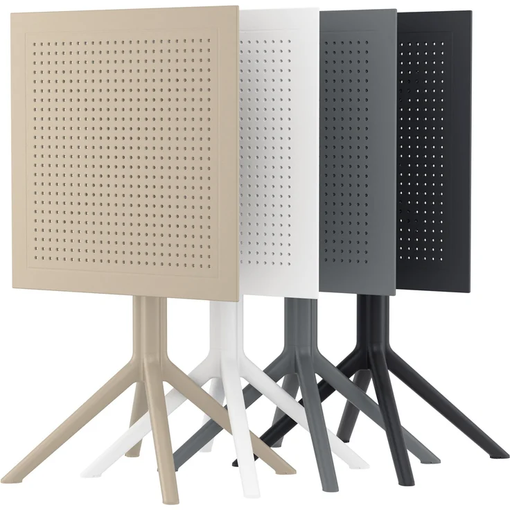 CLP Klapptisch Sky I Gartentisch, stabil und pflegeleicht für innen und außen,dunkelgrau eckig – Bild 4