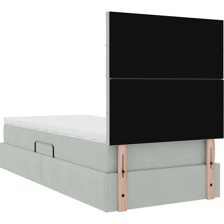 vidaXL Aufbewahrungsbett mit Matratze Hellgrau 90 x 190 cm Samt 3371997 – Bild 11