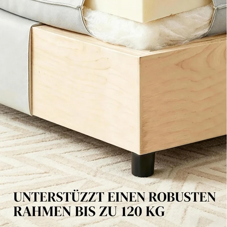 Quadratischer Fußhocker mit Schaumstoffpolsterung, 75x75x40 cm, Grau – Bild 7