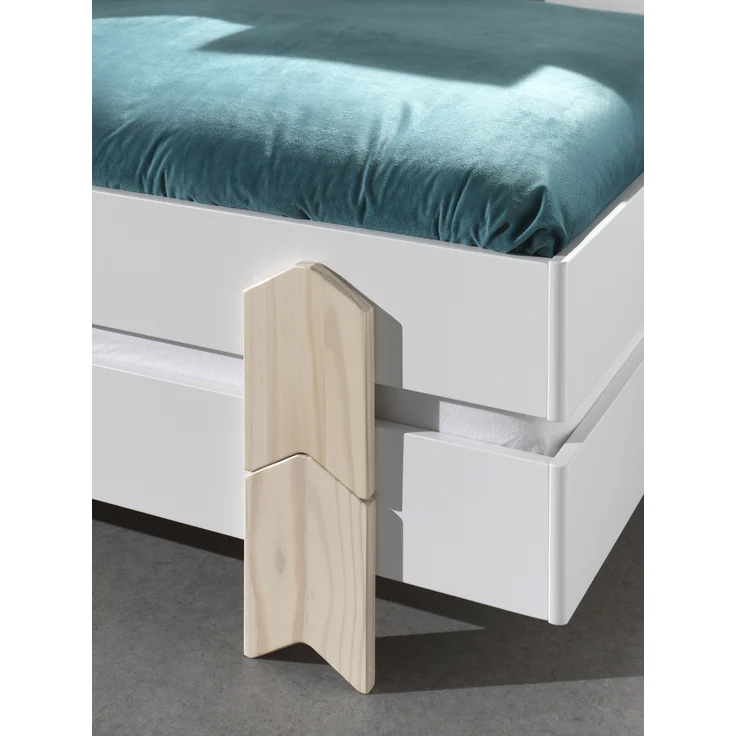 Stapelbett >Moldulo< 2er Set, Lattenrost, weiss lackiert - je 203,6x27,5x93,8cm (BxHxT) – Bild 3