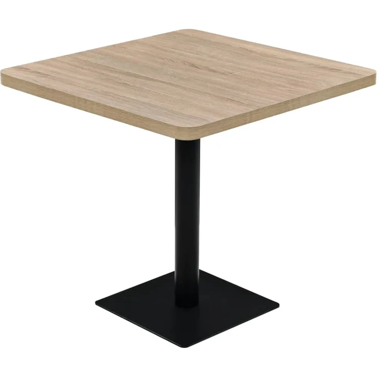 Bistrotisch MARV Quadratisch 80x80x75 cm Eichenoptik | Esstisch eckig kleiner Tisch Cafe Gartentisch Balkontisch Outdoortisch – Bild 1