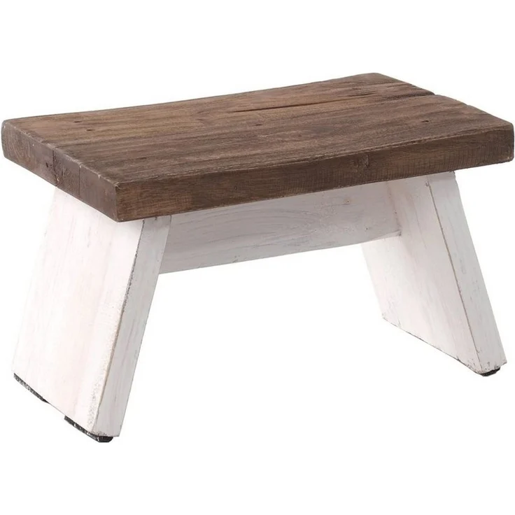 DESIGN DELIGHTS Hocker NOSTALGISCHER FUßHOCKER "SCHEMEL", Altholz massiv, Holzhocker, 05 w – Bild 1