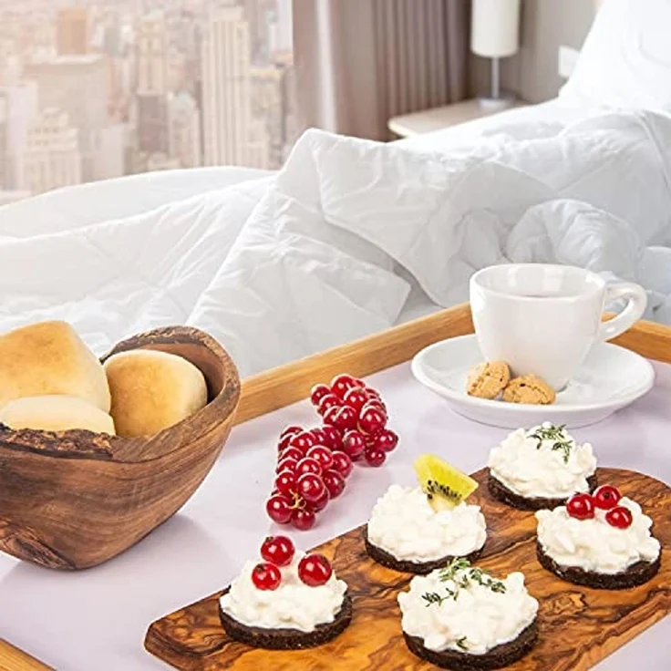 Dimono Tabletttisch Frühstückstablett Bambus Bett-Tablett, Serviertablett Betttisch – Bild 3
