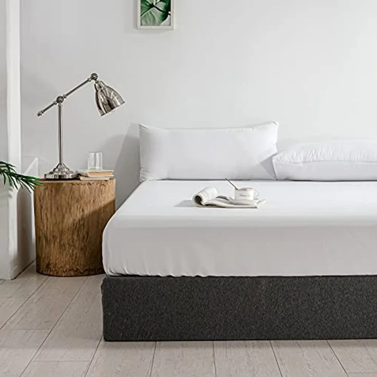 Good Nite Spannbettlaken 160x200 cm Weiß Polyester Bettlaken 30cm Extra Tiefe Taschenlaken Spannbetttuch Weich und atmungsaktiv Maschinenwaschbar – Bild 3