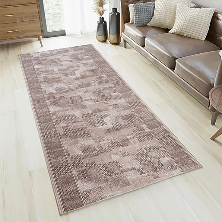Tapiso Läufer Anti Rutsch, rechteckig, Höhe: 6 mm, Rutschfest Brücke Flur Küche Wohnzimmer Korridor Meterware – Bild 1