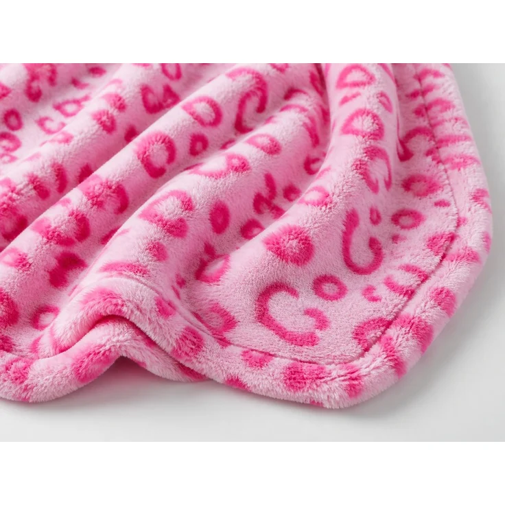 Flanell-Kuscheldecke mit Leopardenmuster Rosa 228 x 228 cm – Bild 3