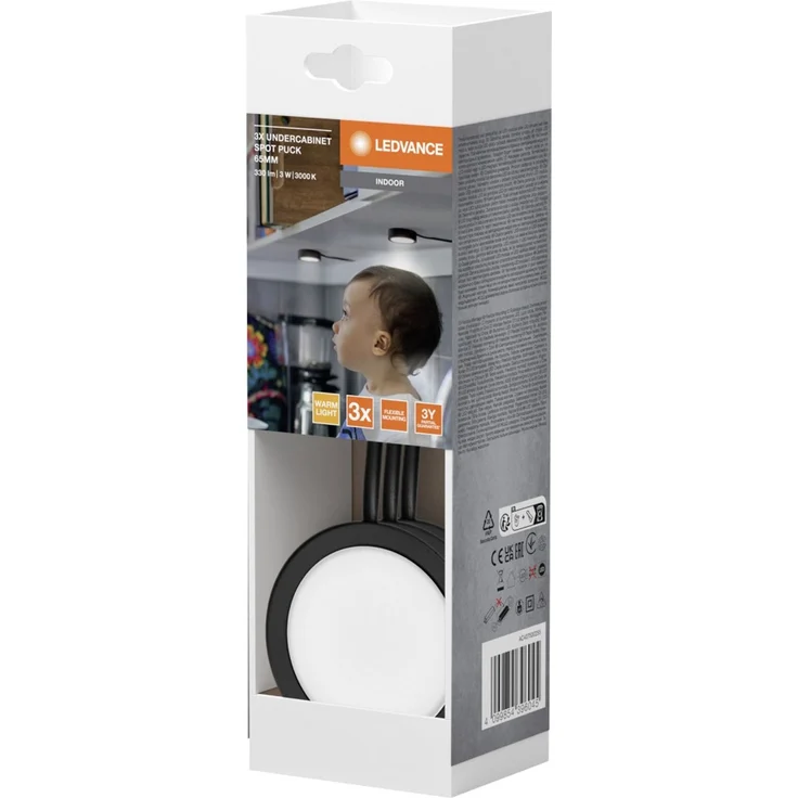 Ledvance Schrankleuchten-Spots 3er Set 3x3W 250 lm warmweiß schwarz – Bild 6