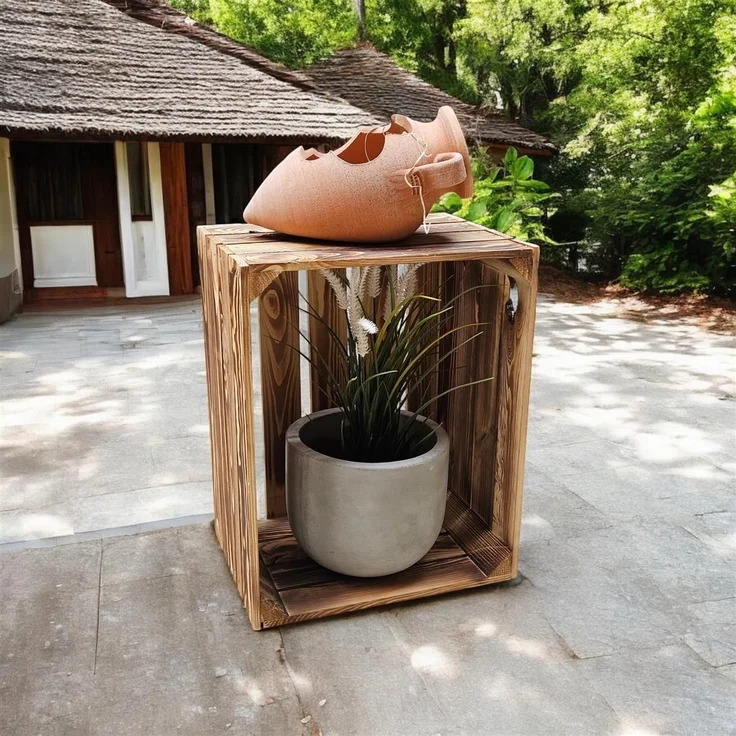 Holzkiste Obstkiste Weinkiste neu geflammt 50 x 40 x 30cm massiv und robust – Bild 10