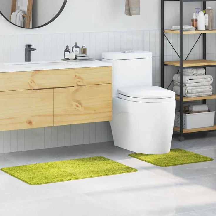 vidaXL Anti-Rutsch Badematten-Set 2 pcs Grün PP 4019859 – Bild 1
