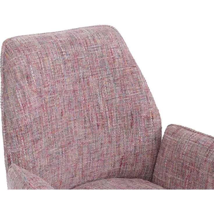 6er-Set Esszimmerstuhl HWC-G67, drehbar Auto-Position Metall Chenille (410g/m²) ~ Gestell creme, rosa – Bild 5