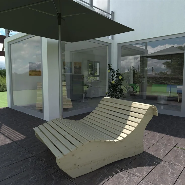 Relaxliege "Heiner" Gartenliege 120cm Fichte – Bild 3