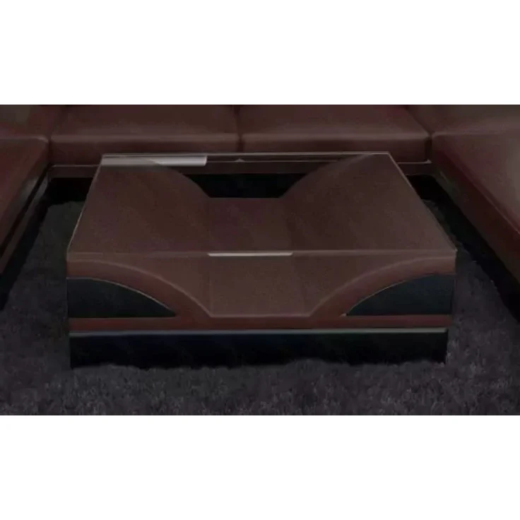 Sofa Dreams - Designer Couchtisch Monza – Modernes Design - Echtleder - Dunkelbraun-Schwarz – Bild 3