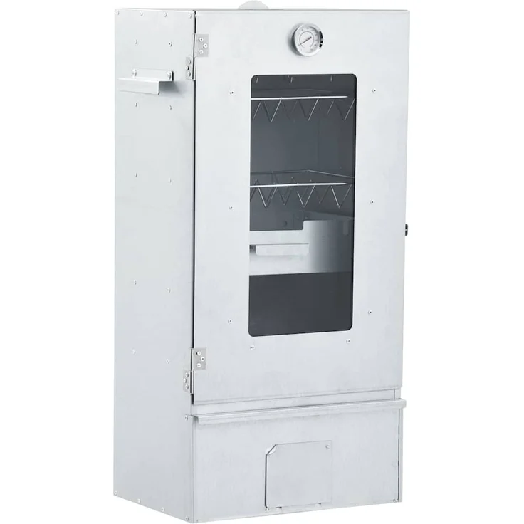 vidaXL Räucherofen mit Kaltrauchgenerator, Verzinkter Stahl, 44,5 x 29 x 83 cm, 15.28 kg, mit Glasfenster – Bild 3