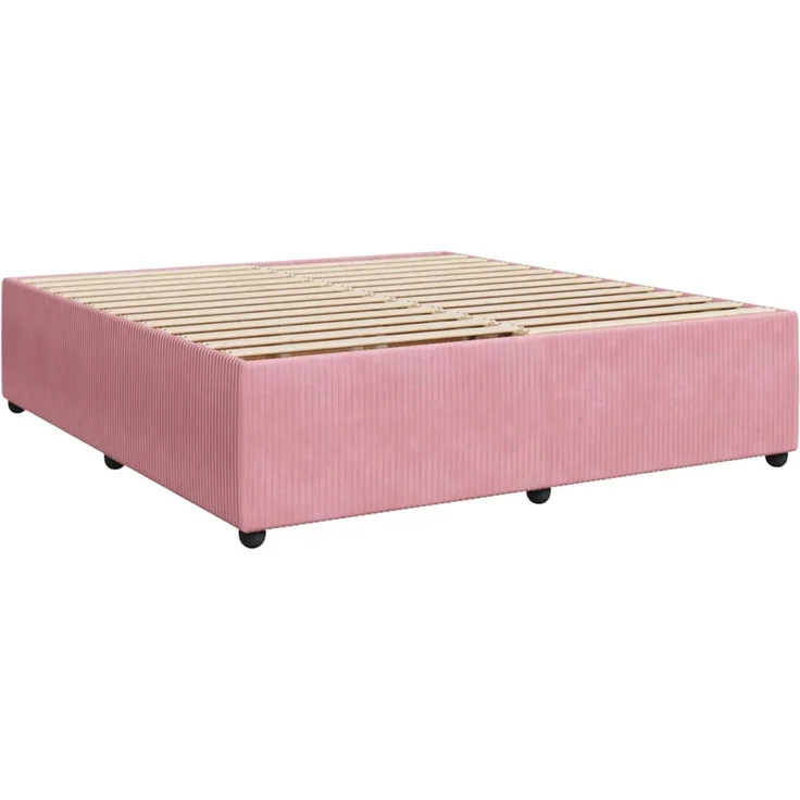 vidaXL Boxspringbett mit Matratze Rosa 200x200 cm Samt 3290147 – Bild 10