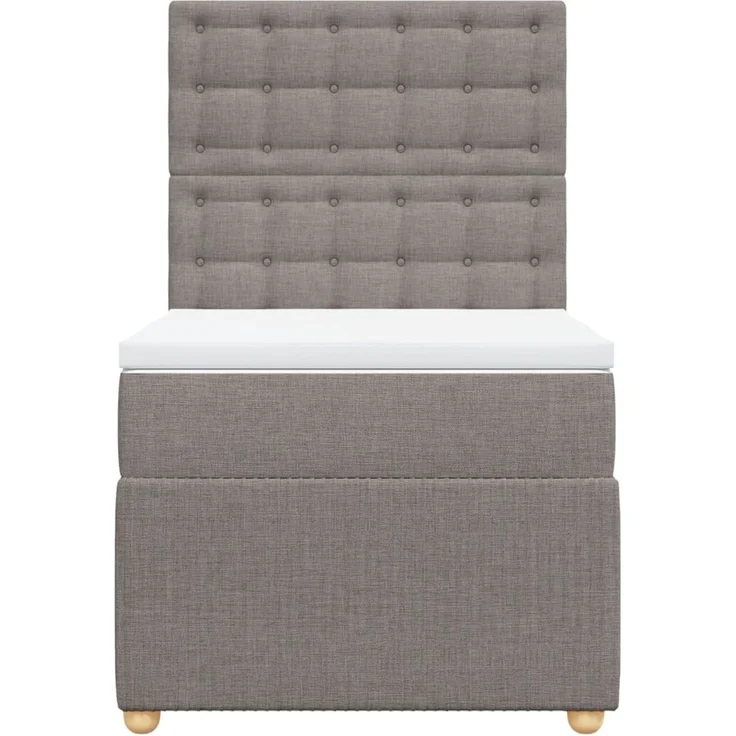 vidaXL Boxspringbett mit Matratze Taupe 90x200 cm Stoff 3294257 – Bild 6