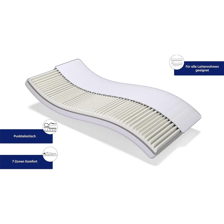 Träumegut24 AquaFlex 7-Zonen Matratze 160x200 cm | H2&H3 | Ergonomische Kaltschaummatratze | Hypoallergen & Antibakteriell | Bezug abnehmbar & waschbar | Oeko-TEX® | (16cm, 160 x 200 cm) – Bild 7