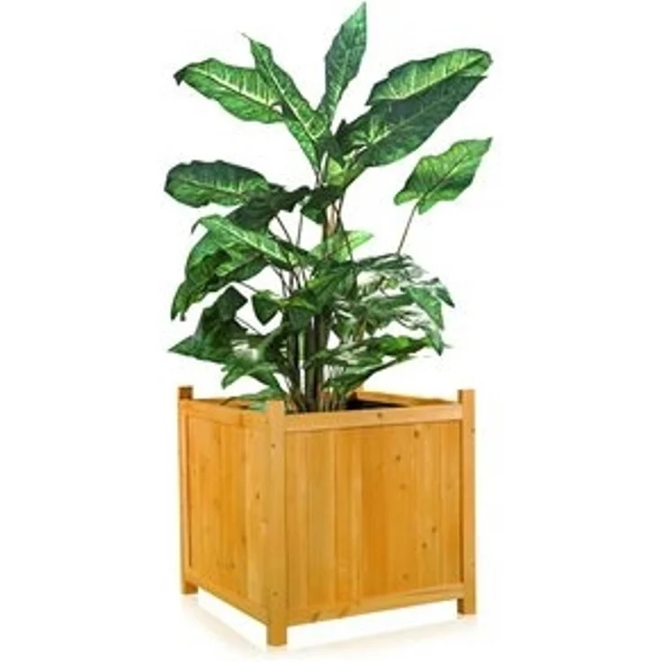 Pflanzkasten Blumentrog Blumentopf Garten Blumenkübel Holz Übertopf eckig – Bild 6