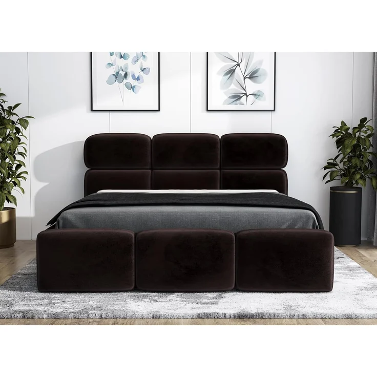 Polsterbett MAROKO 90x200 ohne Matratze mit Bettkasten und Lattenrost. Farbe: Espresso 6 – Bild 2