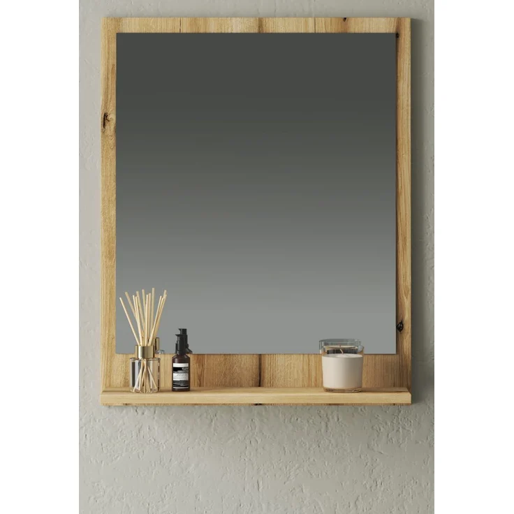 Badezimmer Spiegel Torsby in Eiche mit Ablage 60 x 75 cm – Bild 2