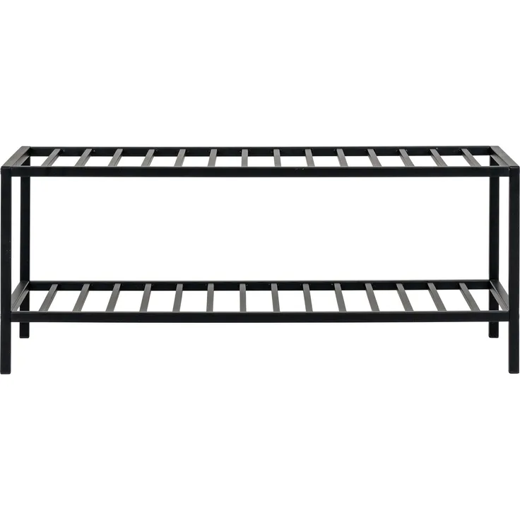 House Nordic Schuhregal, 2 Einlegeböden, schwarzes Stahlgestell, 79x34 cm