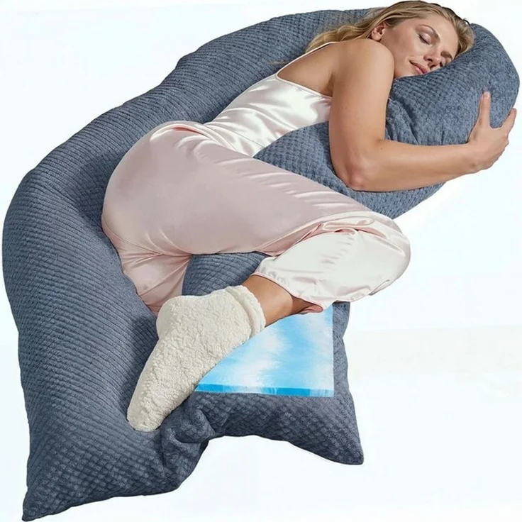 Traumreiter Seitenschläferkissen Traumreiter U Visco Kissen mit Bezug Velour Deluxe – Bild 4