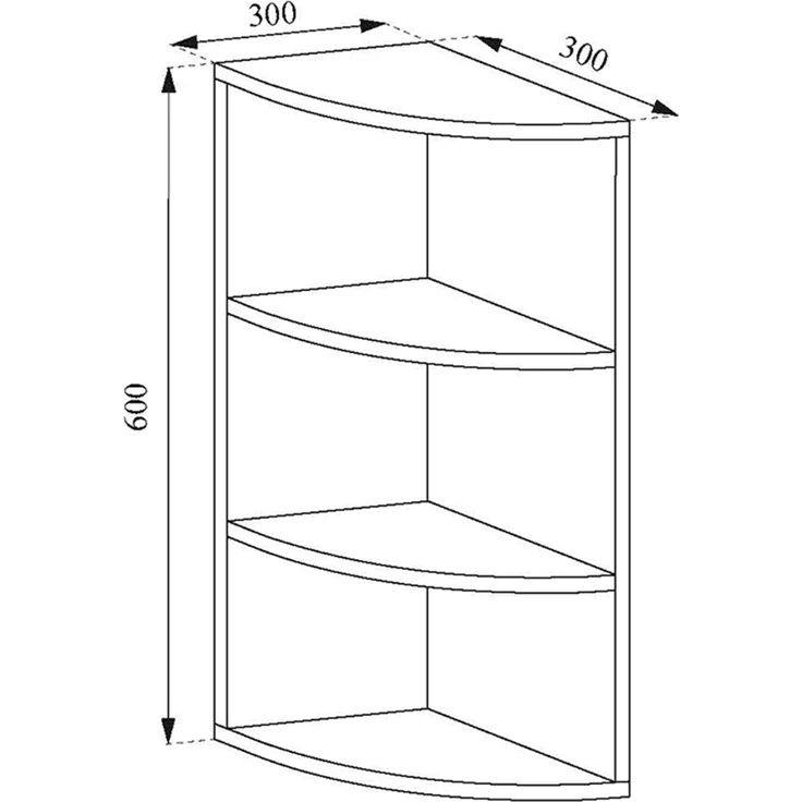 Eckregal Ecki Weiß 30 x 60 cm Vicco – Bild 3