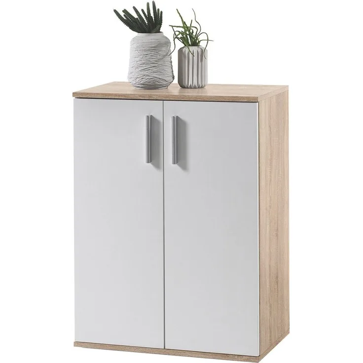 36-101-68 Bobby Sonoma Eiche / weiß Kommode Beistellkommode 2 Türig ca. 60 cm