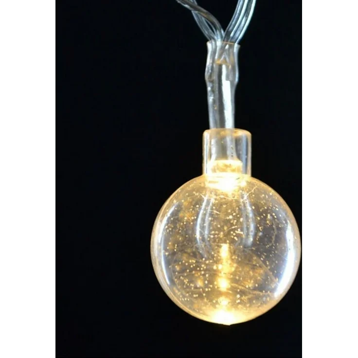 LED Lichterkette mit Glitzerkugeln Weihnachtsbeleuchtung warmweiß Weihnachten – Bild 2