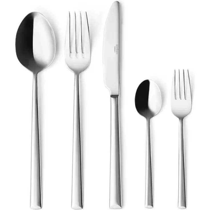 Mulex Besteckset Livorno, Chrom, 18/10 Edelstahl, elegantes Design, spülmaschinengeeignet