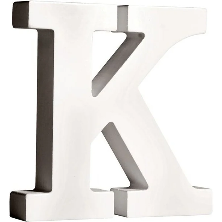 MDF Buchstabe K, FSC 100%, 10,9x2x11cm, weiß