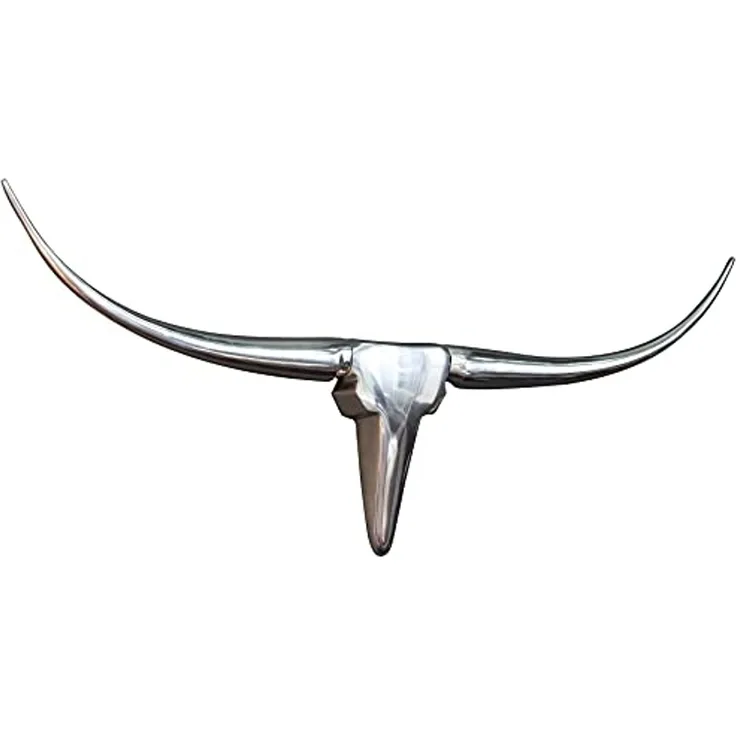 riess-ambiente Wanddekoobjekt BULL L 100cm silber, Stierkopf · Modern Design · Wanddekoration · Metall