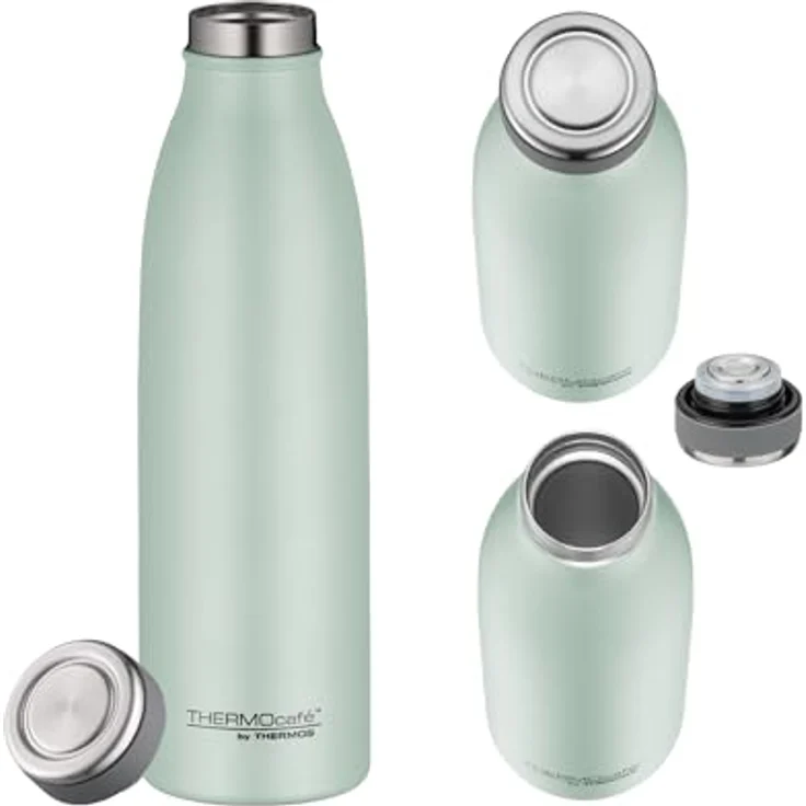 THERMOcafé by THERMOS TC BOTTLE pastell mint grün matt 0,50l, Isolierflasche aus Edelstahl, kohlensäurefest, 12h heiß 24h kalt, Auslaufsicher, für Schule, Unterwegs & Büro – Bild 3