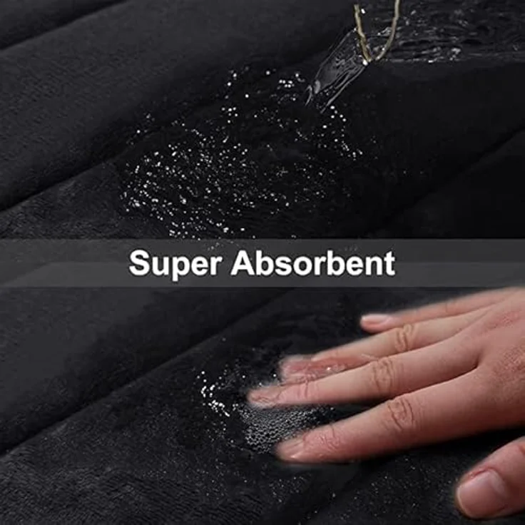 Homaxy Memory Foam Badezimmer Badteppich Saugfähige Rutschfester Badvorleger Waschbar Badematte - 41x61 cm, Schwarz – Bild 7