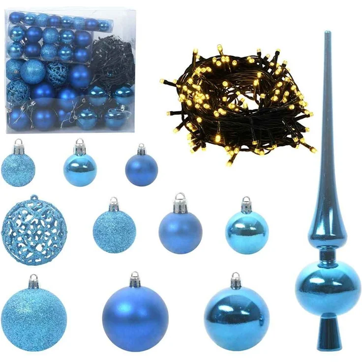 vidaXL Weihnachtsbaum mit LED-Beleuchtung Schwarz 210 cm PVC und Stahl 3396494 – Bild 6
