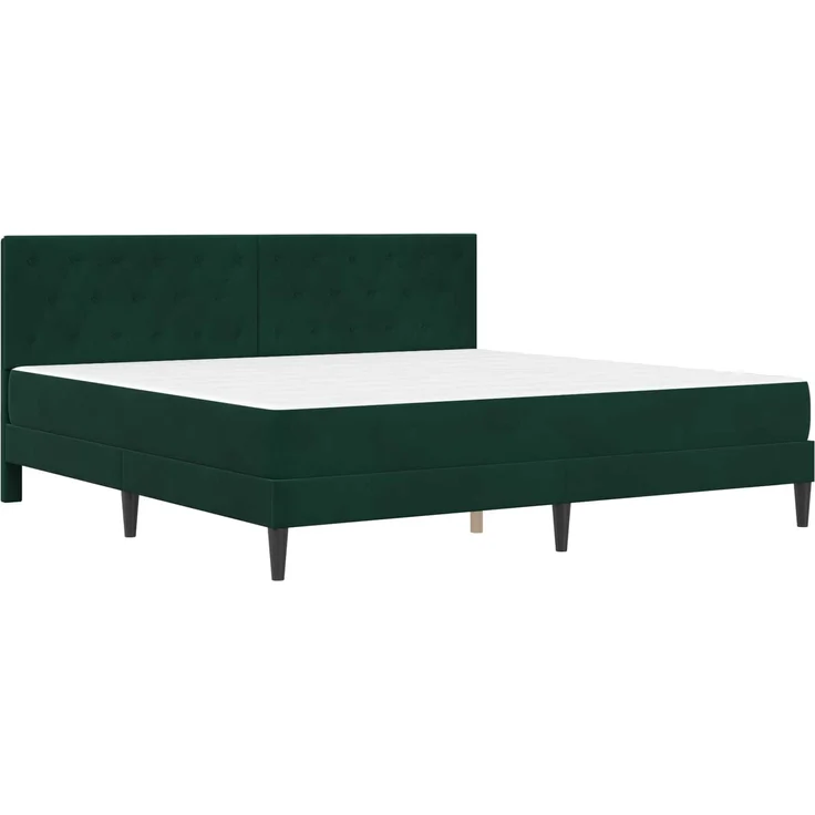 vidaXL Bettgestell mit Matratze Dunkelgrün 200x200 cm Samt 3415074 – Bild 3