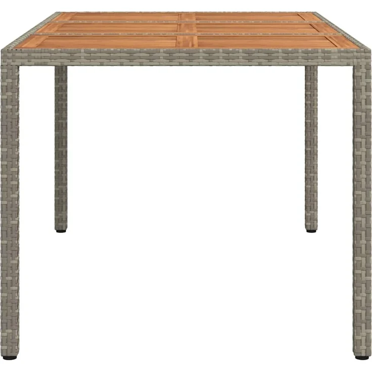vidaXL Gartentisch Grau 150 x 90 x 75 cm Poly-Rattan 362545 – Bild 4