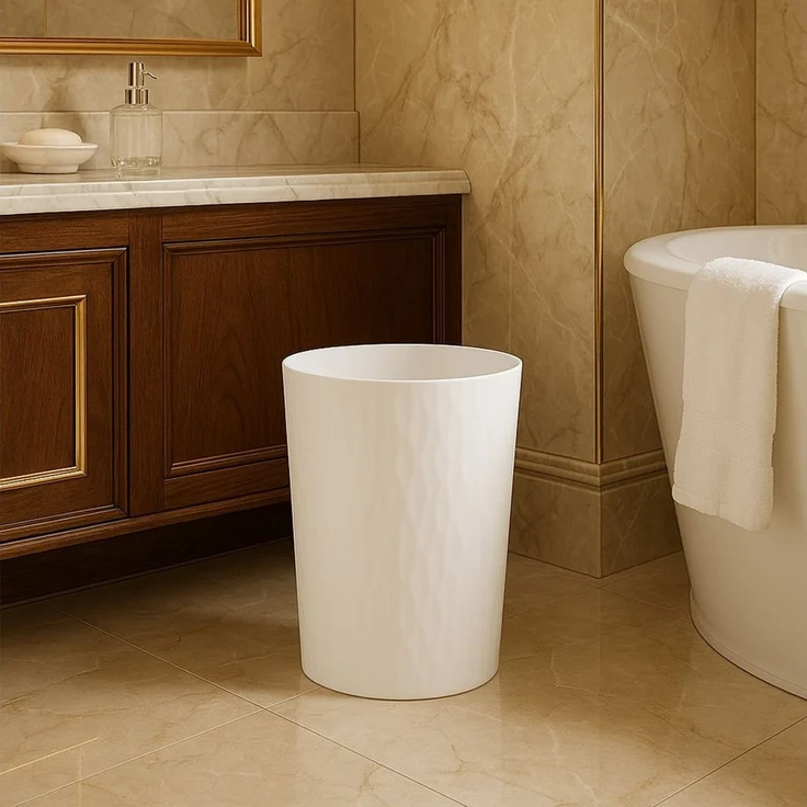 Sinoba Papierkorb moderner Mülleimer Papiereimer 9099, rund, 12 l, Beige – Bild 3