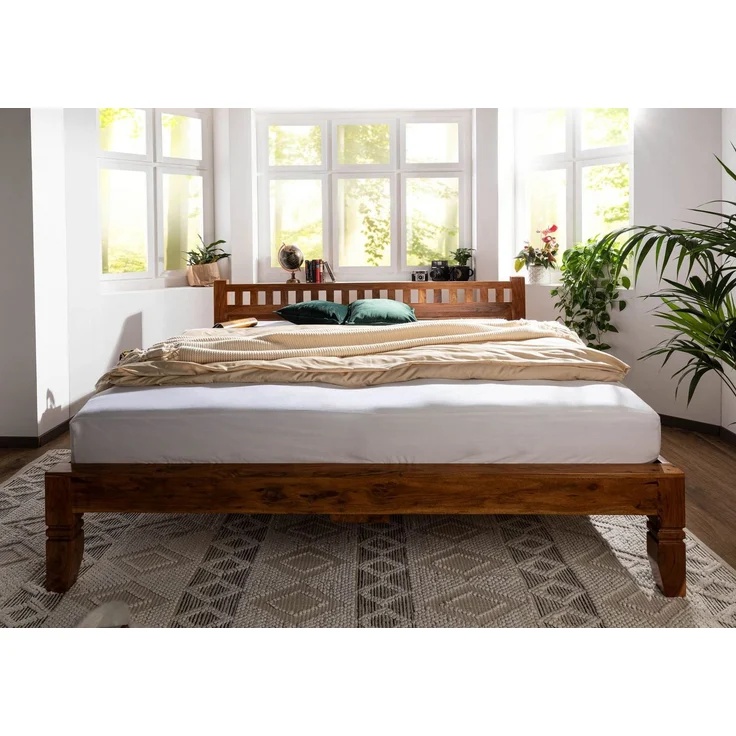 Bett Akazie 200x200x90 honig lackiert OXFORD #224 – Bild 3