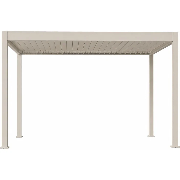 Weide E-Deluxe Plus elektrische Pergola Voll-Aluminium 3x4m mit Lamellendach Ivory Sand – Bild 3