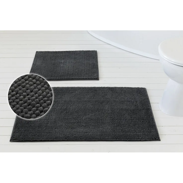 OTTO home Badematte Kaelan, weicher Chenille, Höhe 14 mm, rutschhemmend beschichtet, fußbodenheizungsgeeignet, Polyester, rechteckig, Badvorleger, Badteppich weiches Chenille, pastellfarben, Badezimmer