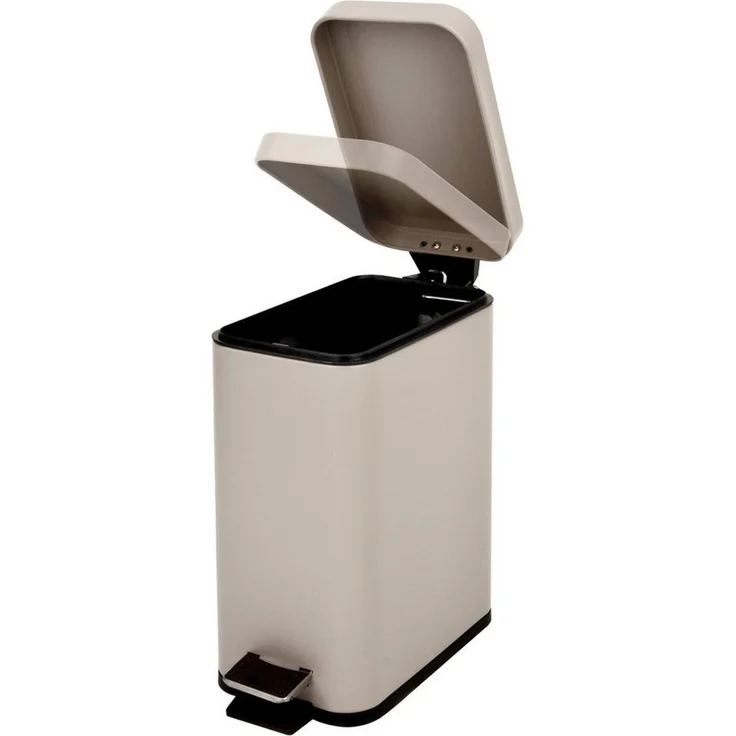 SVITA Mülleimer STM5 Edelstahl Treteimer 5L, mit Soft-Close, verschiedene Farben, Kosmetikeimer, Softclose, 5L, Stahl pulverbeschichtet, Taupe – Bild 3