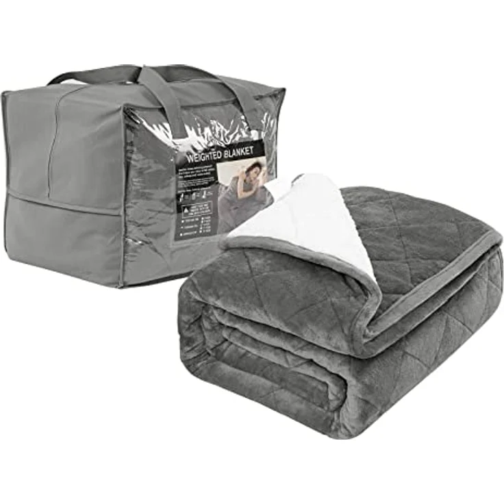 Woltu Gewichtsdecke, Bezug: Flanell Sherpa, Therapiedecke, Schwere Decke aus Flanell Sherpa – Bild 2