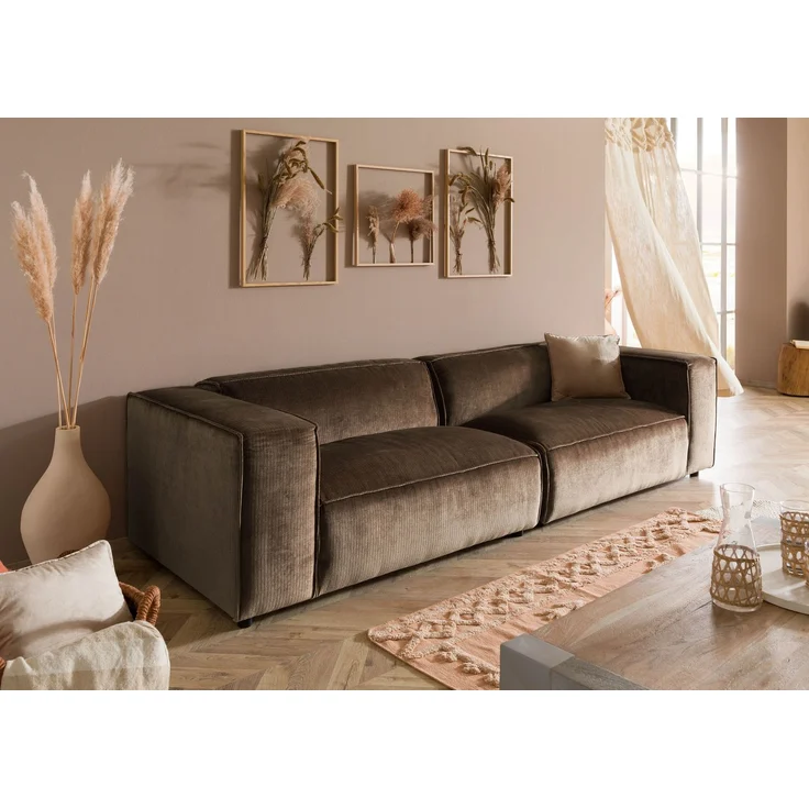 Sofa 3-Sitzer 286x103x69 Cord taupe VALENCIA – Bild 3