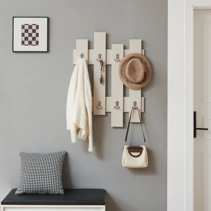 Wandgarderobe Raseborg 60x80 cm Beige [en. casa] – Bild 3
