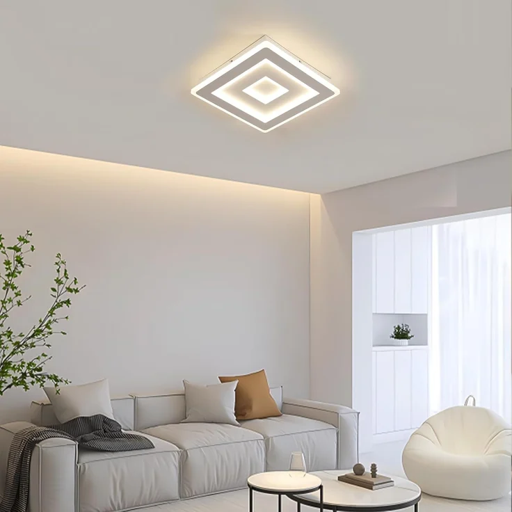 Comely LED Deckenleuchte Quadrat, 28cm 36W Moderne Deckenlampe Quadratisch Weiß LED Deckenbeleuchtung für Schlafzimmer, Wohnzimmer, Flur, Natürliches Licht 4500K – Bild 5