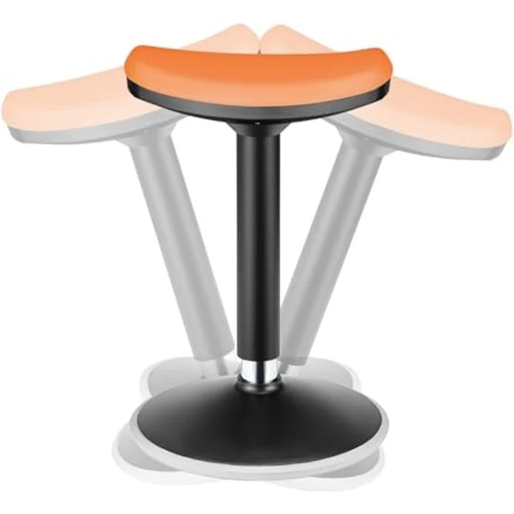 LogiLink EO0071 - Sitz-/Steh-/Drehhocker, höhenverstellbar 56–82 cm, Tragkraft max. 136 kg, Farbe: Schwarz/Orange – Bild 6
